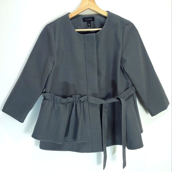Halogen Gray Soft Asymetric Ruffle Jacket - Picture 3 of 13